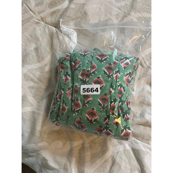 Marea green printed cotton midi dress tie shoulders women’s X-Large - Picture 9 of 9